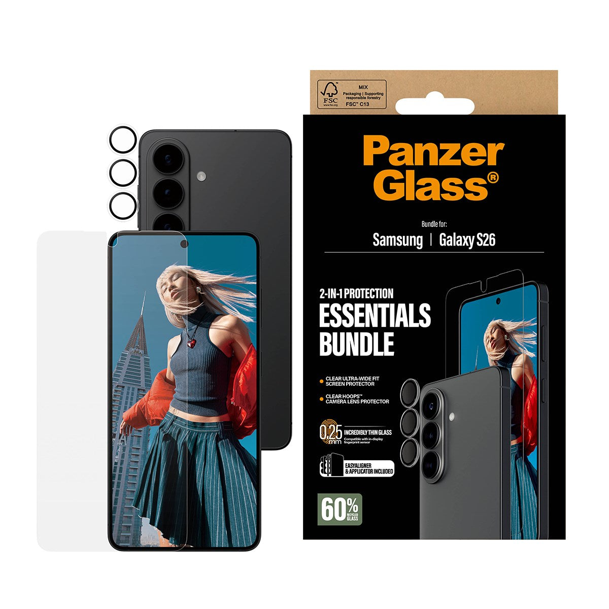 PanzerGlass® Hoops® 2-in-1 Set Samsung Galaxy S26 | Ultra-Wide Fit